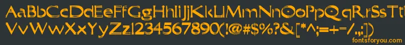 Trilayered Font – Orange Fonts on Black Background