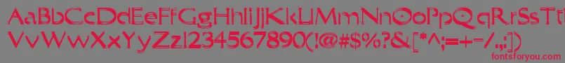 Trilayered Font – Red Fonts on Gray Background