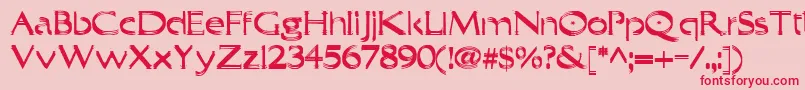 Trilayered Font – Red Fonts on Pink Background