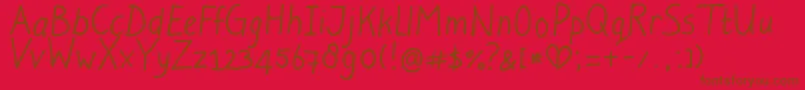 LightAtTheEnd Font – Brown Fonts on Red Background