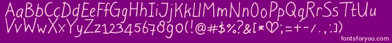 LightAtTheEnd Font – Pink Fonts on Purple Background