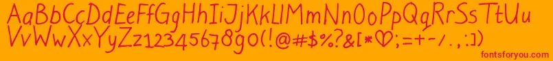 LightAtTheEnd Font – Red Fonts on Orange Background