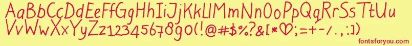 LightAtTheEnd Font – Red Fonts on Yellow Background