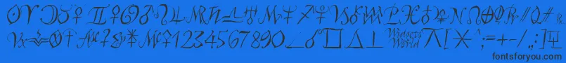 Шрифт Astroscript – чёрные шрифты на синем фоне