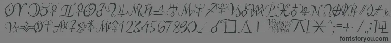 Astroscript-Schriftart – Schwarze Schriften auf grauem Hintergrund