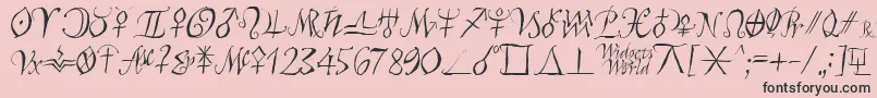 フォントAstroscript – ピンクの背景に黒い文字