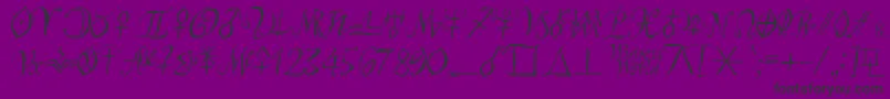 フォントAstroscript – 紫の背景に黒い文字