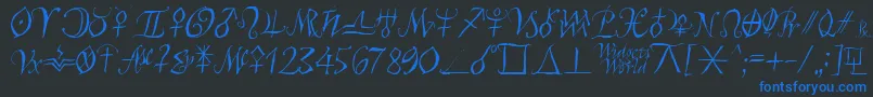 Astroscript Font – Blue Fonts on Black Background