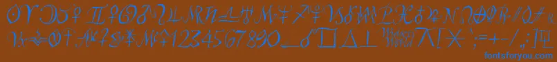 Astroscript-fontti – siniset fontit ruskealla taustalla