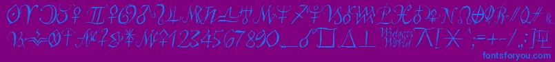 Astroscript Font – Blue Fonts on Purple Background