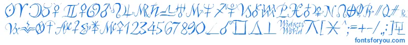 Astroscript Font – Blue Fonts on White Background