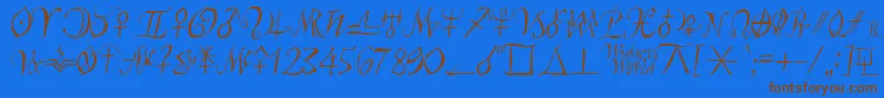Astroscript Font – Brown Fonts on Blue Background