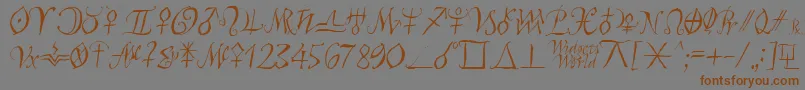 Шрифт Astroscript – коричневые шрифты на сером фоне