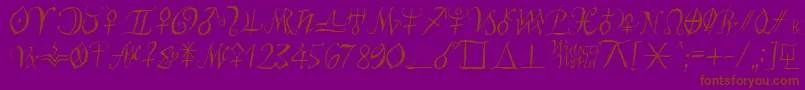 フォントAstroscript – 紫色の背景に茶色のフォント