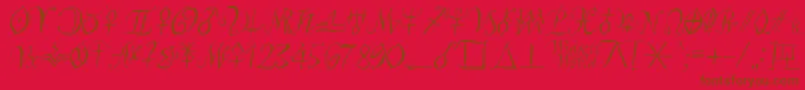 Astroscript-Schriftart – Braune Schriften auf rotem Hintergrund