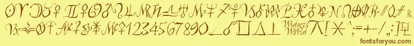 Astroscript-fontti – ruskeat fontit keltaisella taustalla