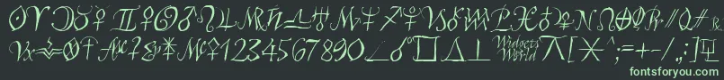 Шрифт Astroscript – зелёные шрифты на чёрном фоне