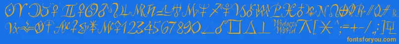 Astroscript Font – Orange Fonts on Blue Background