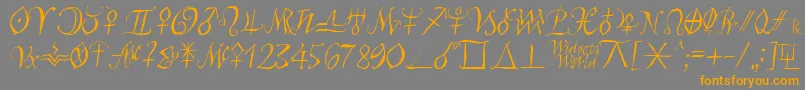 Astroscript-Schriftart – Orangefarbene Schriften auf grauem Hintergrund