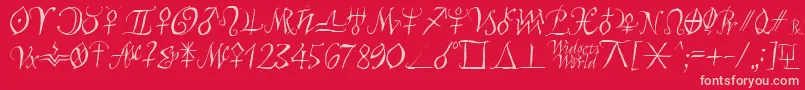 Astroscript-fontti – vaaleanpunaiset fontit punaisella taustalla
