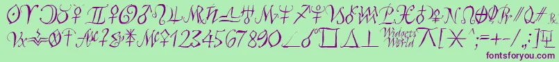 Astroscript Font – Purple Fonts on Green Background