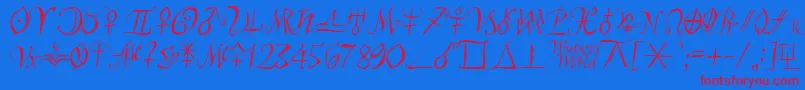 Шрифт Astroscript – красные шрифты на синем фоне