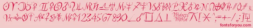 Astroscript-fontti – punaiset fontit vaaleanpunaisella taustalla