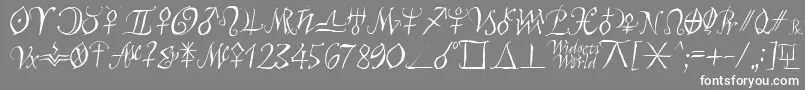 フォントAstroscript – 灰色の背景に白い文字