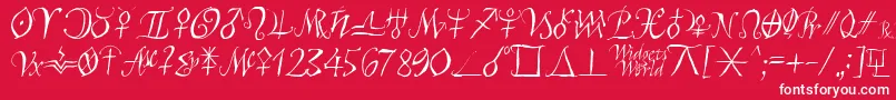 フォントAstroscript – 赤い背景に白い文字