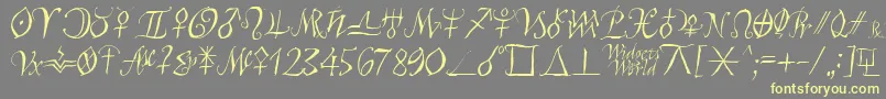 Astroscript-Schriftart – Gelbe Schriften auf grauem Hintergrund