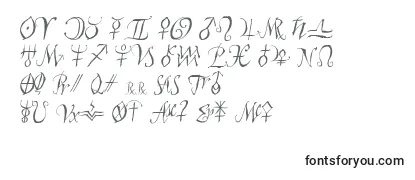 Überblick über die Schriftart Astroscript