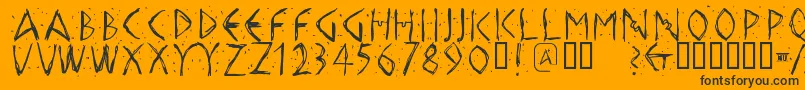 Hellasdust-Schriftart – Schwarze Schriften auf orangefarbenem Hintergrund