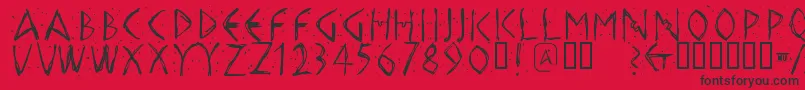 フォントHellasdust – 赤い背景に黒い文字