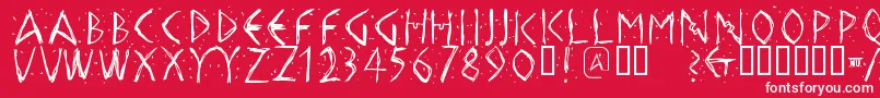 Hellasdust-Schriftart – Weiße Schriften auf rotem Hintergrund