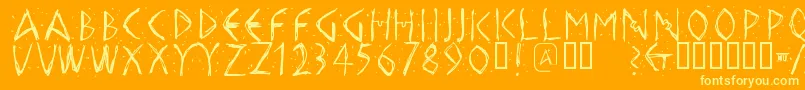 Hellasdust-Schriftart – Gelbe Schriften auf orangefarbenem Hintergrund