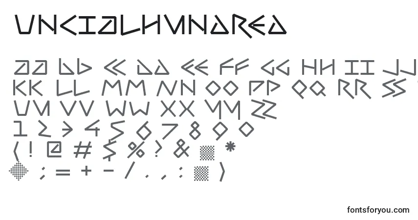 Schriftart Uncialhundred – Alphabet, Zahlen, spezielle Symbole