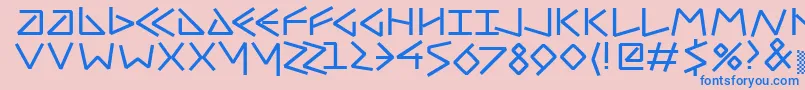 フォントUncialhundred – ピンクの背景に青い文字
