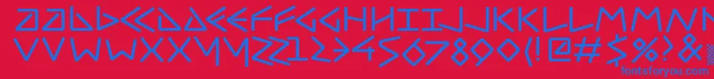 Uncialhundred Font – Blue Fonts on Red Background