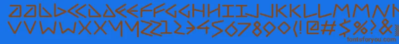 Uncialhundred Font – Brown Fonts on Blue Background
