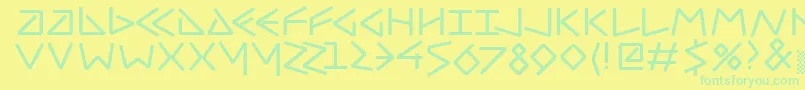 Czcionka Uncialhundred – zielone czcionki na żółtym tle