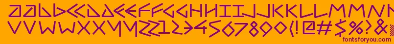 フォントUncialhundred – オレンジの背景に紫のフォント
