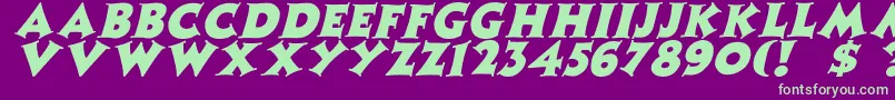 ZaleskiItalic Font – Green Fonts on Purple Background