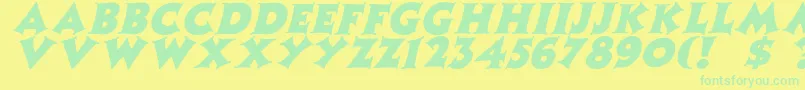ZaleskiItalic Font – Green Fonts on Yellow Background