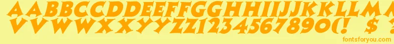 More about ZaleskiItalic Font ZaleskiItalic Font – Orange Fonts on Yellow Background