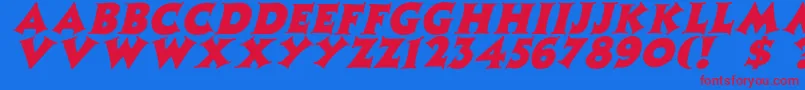 ZaleskiItalic Font – Red Fonts on Blue Background