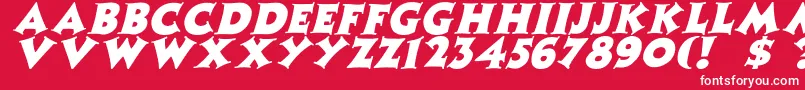 Fonte ZaleskiItalic – fontes brancas em um fundo vermelho