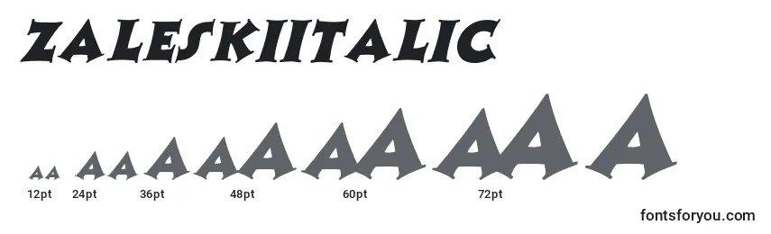 Размеры шрифта ZaleskiItalic