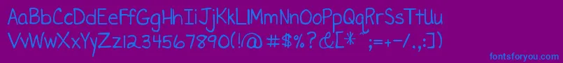 DjbMissLiz-Schriftart – Blaue Schriften auf violettem Hintergrund