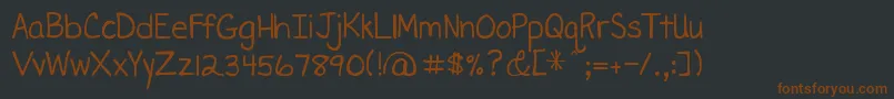 フォントDjbMissLiz – 黒い背景に茶色のフォント