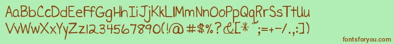 DjbMissLiz Font – Brown Fonts on Green Background